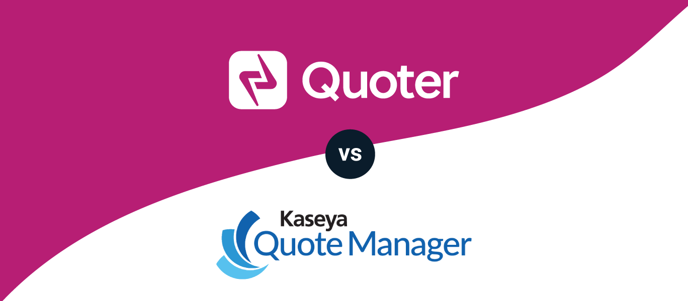 Text on header: Quoter vs. Kaseya Quote Manager