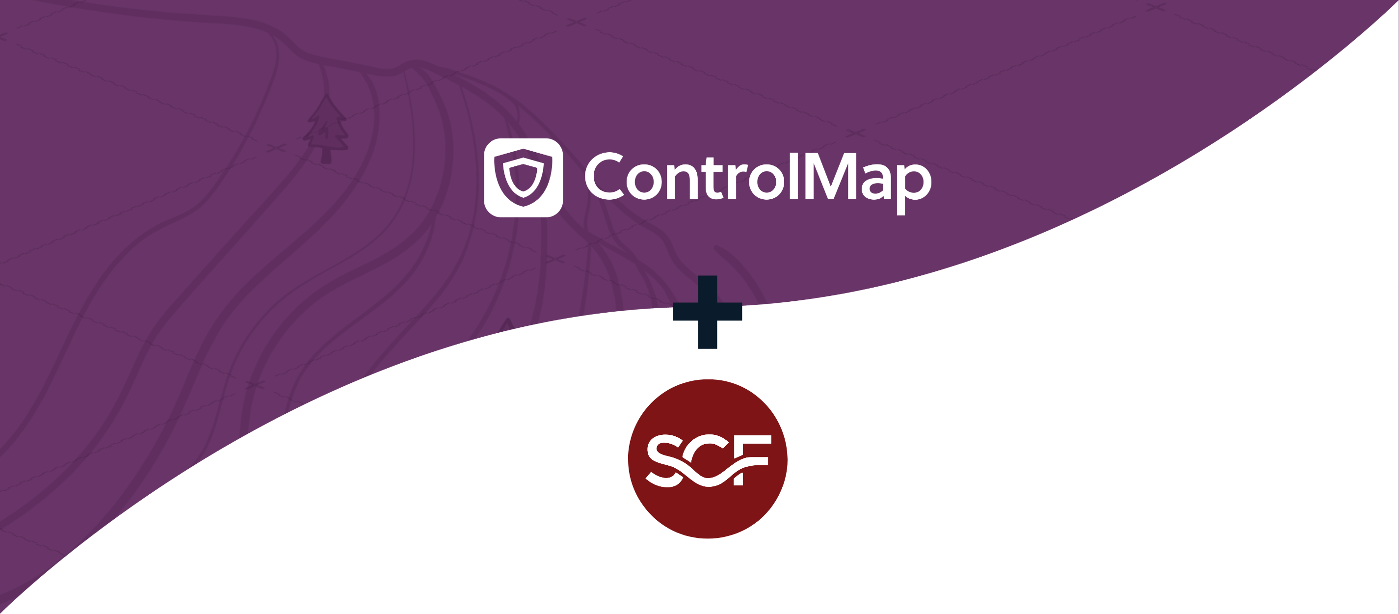 Abstract background with layered document visuals and icons representing cybersecurity, compliance, and the SCF 2025.1.1 framework update in ControlMap.